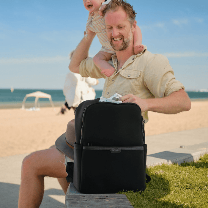 Oioi- Multitasker Nappy Backpack - Black Neoprene