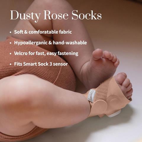 Owlet Smart Sock Set - Version 3 -  Newborn To 18 months - Dusty Rose