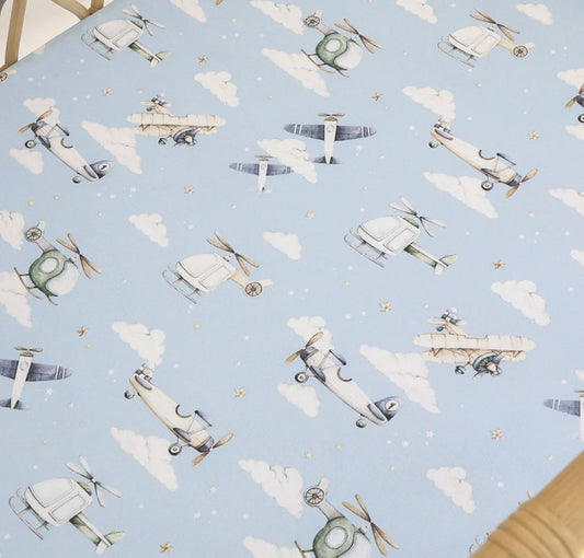 Snuggle Hunny Kids - Bassinet Sheet/Change Pad Cover - Taking Flight