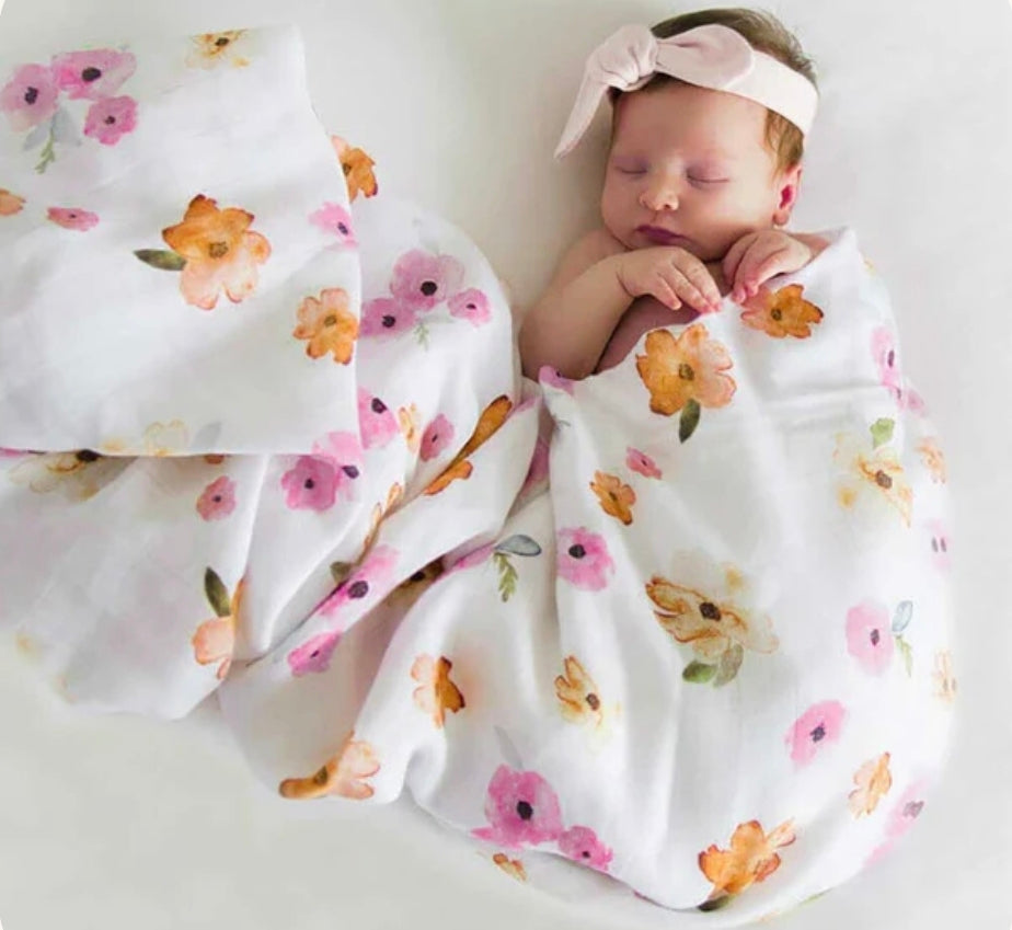 Snuggle Hunny - Organic Muslin Wrap - Poppy