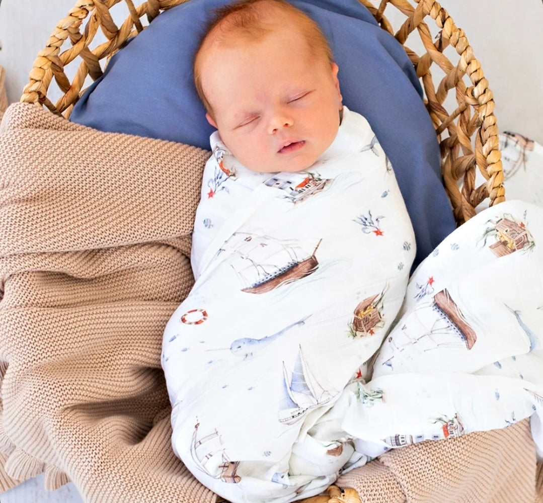 Snuggle Hunny - Organic Muslin Wrap- Set Sail
