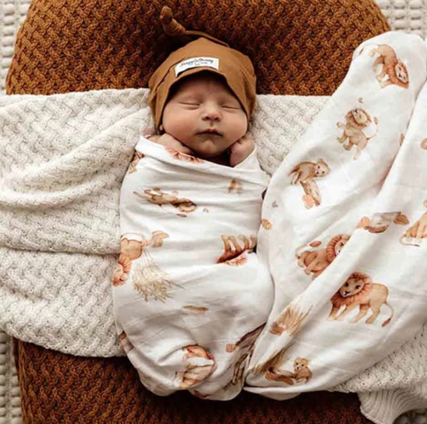 Snuggle Hunny - Organic Muslin Wrap - Lion