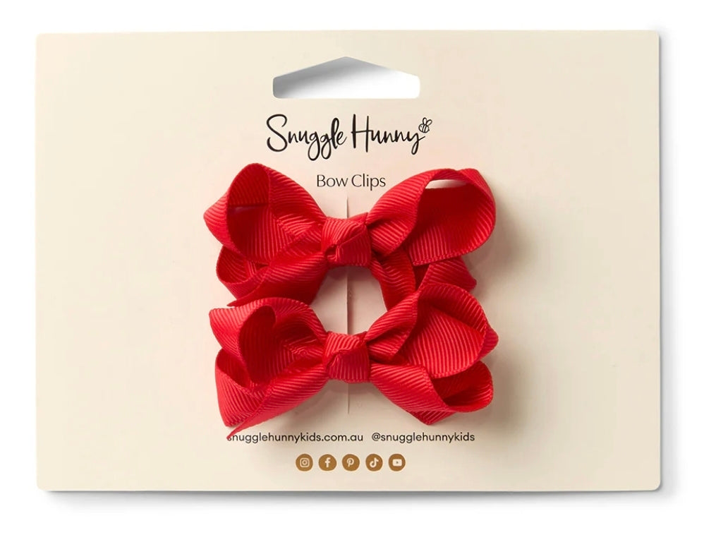 Snuggle Hunny - Red Piggy Tail Hair Clips - Pair