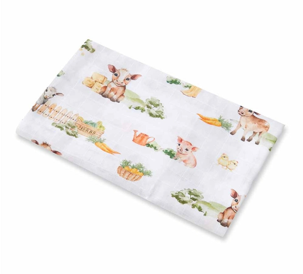 Snuggle Hunny - Organic Muslin Wrap - Farm
