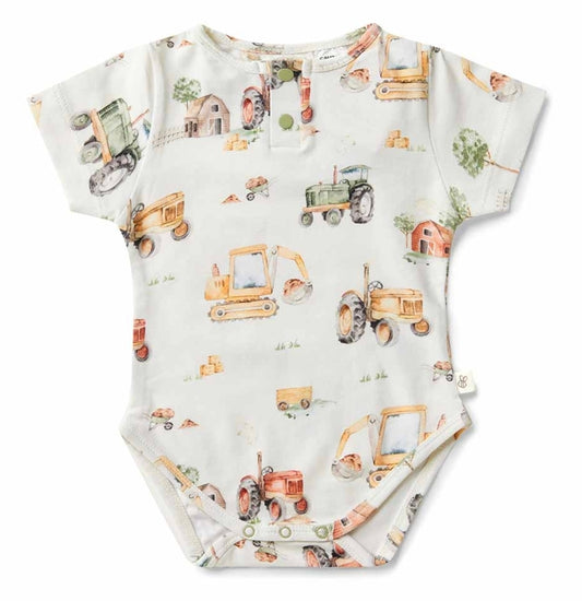 Snuggle Hunny - S/S Body Suit - Diggers & Tractors