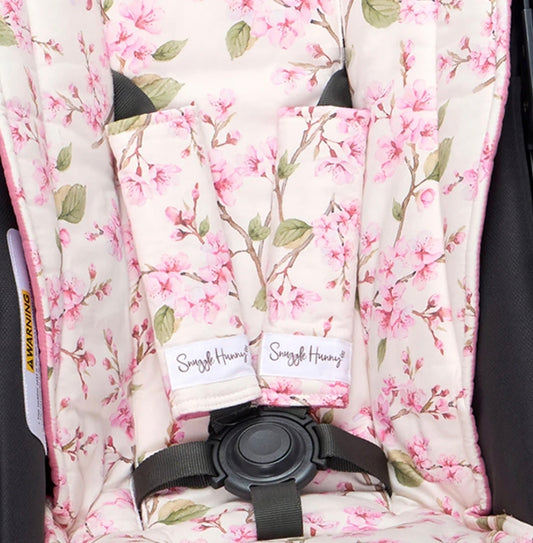 Snuggle Hunny Kids - Universal Reversible Pram Strap Covers - Cherry Blossom