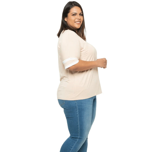 Mama Clothing - Cameron Relaxed Breastfeeding Tee - Sand