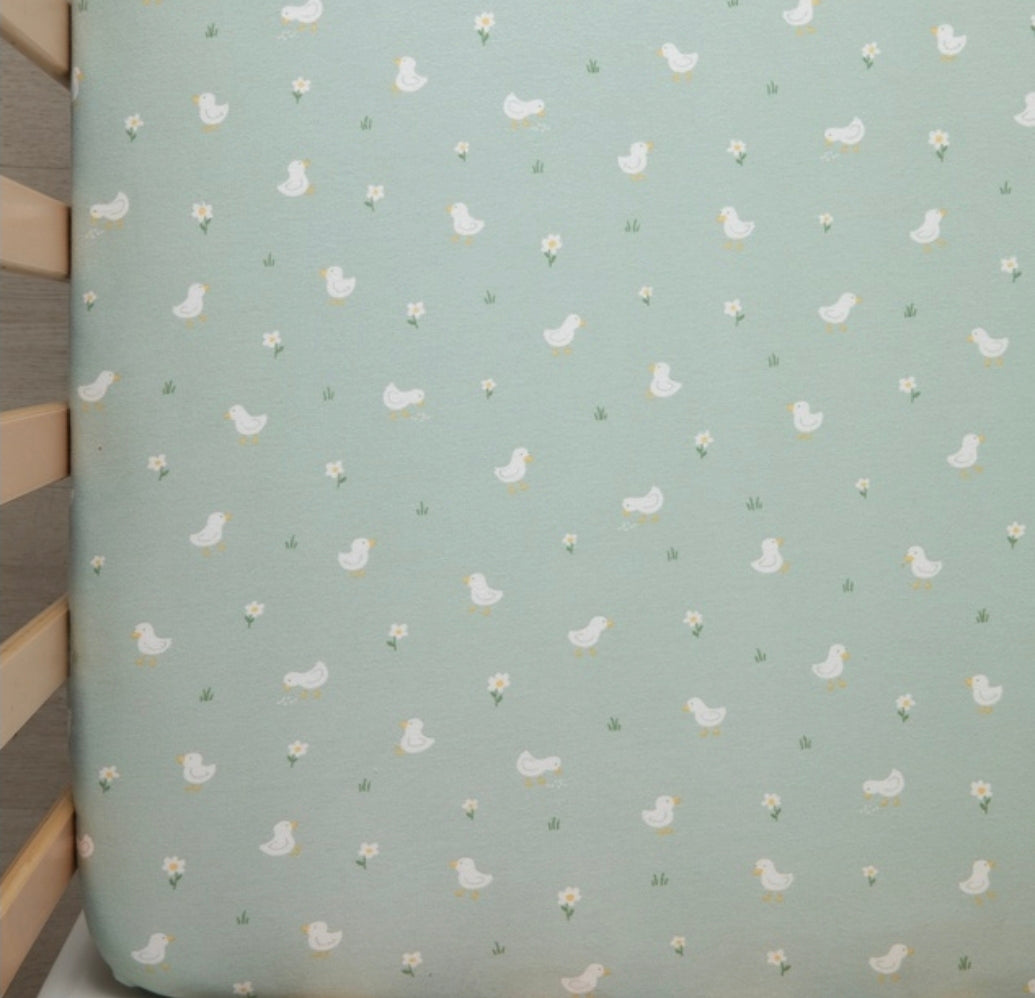 2pk Cot Fitted Sheets 100% Cotton - Goosey Goosey
