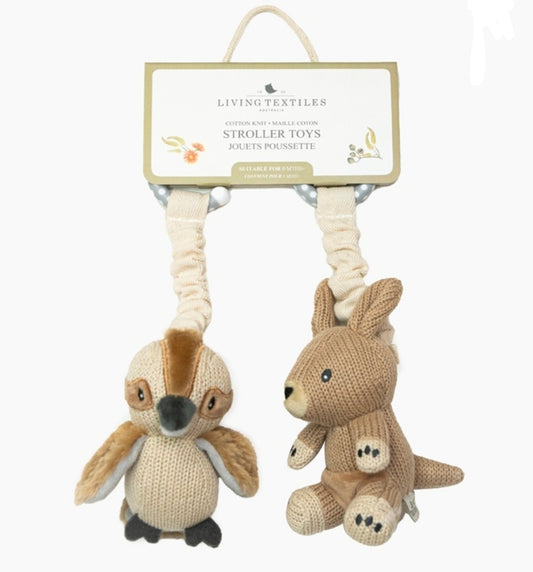 Living Textiles - 2Pk Stroller Toys - Kookaburra & Kangaroo
