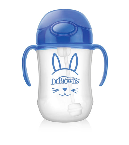 Dr Browns Cup 270ml weighted Straw - Blue