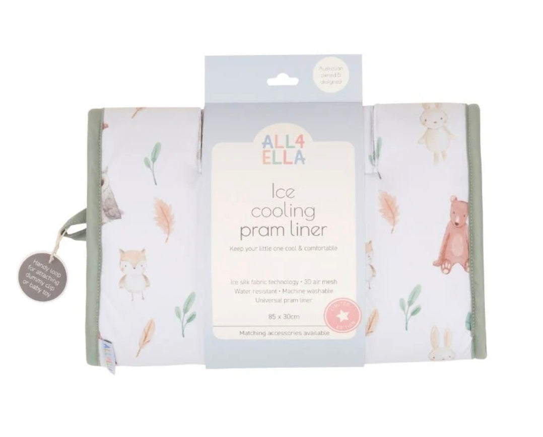 All4Ella - Ice Cooling Pram Liner - Forest Friends