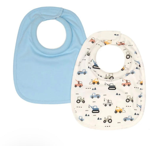 All4Ella - Roll Neck Bib 2pk - Diggers