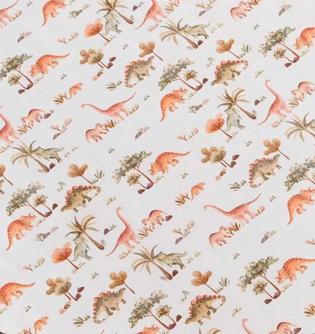 Snuggle Hunny Kids - Organic Fitted Cot Sheet - Dino