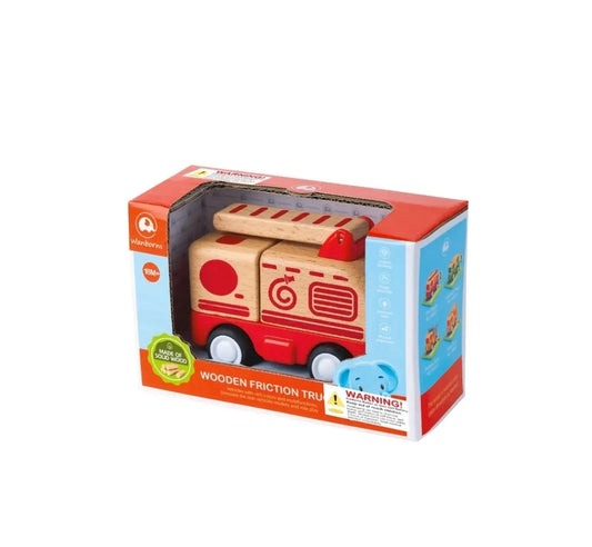 Wanborns - Wooden Friction Fire Engine With Lights & Sound