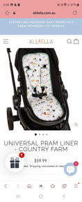 Load image into Gallery viewer, All4Ella - Reversible Pram Liner - Country Farm

