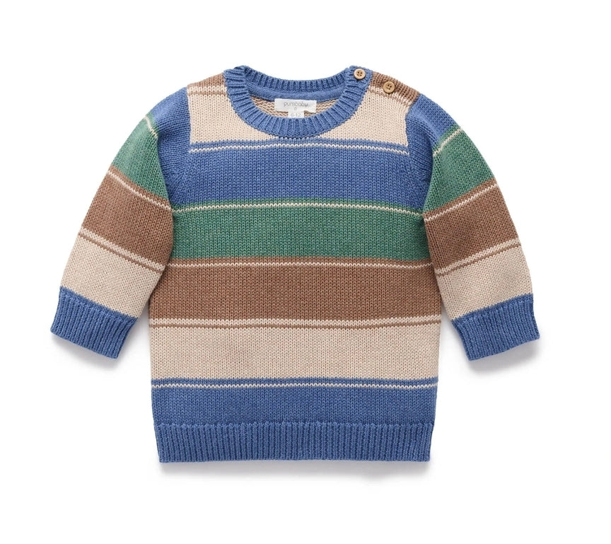 Purebaby - Forest Striped Jumper - Forest Stripe