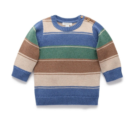 Purebaby - Forest Striped Jumper - Forest Stripe