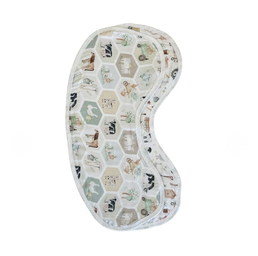 Mini & Me - Burp Bib - Patchwork Farm/Farm Life
