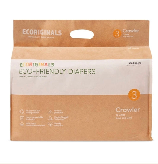 ECORGINALS - Plant Based Eco-Luxury Nappies 24x Unisex Size 3 (7-12kg)