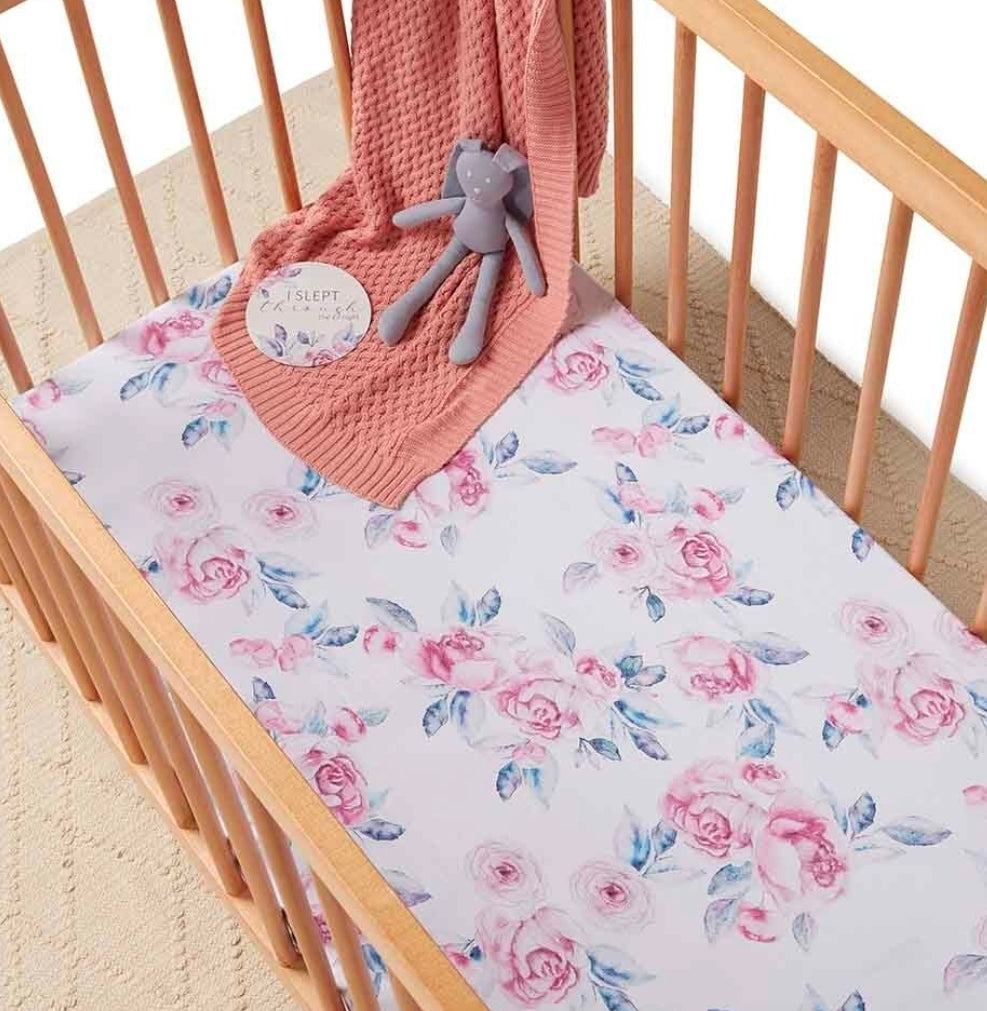 Snuggle Hunny Kids - Organic Fitted Cot Sheet - Lilac Skies