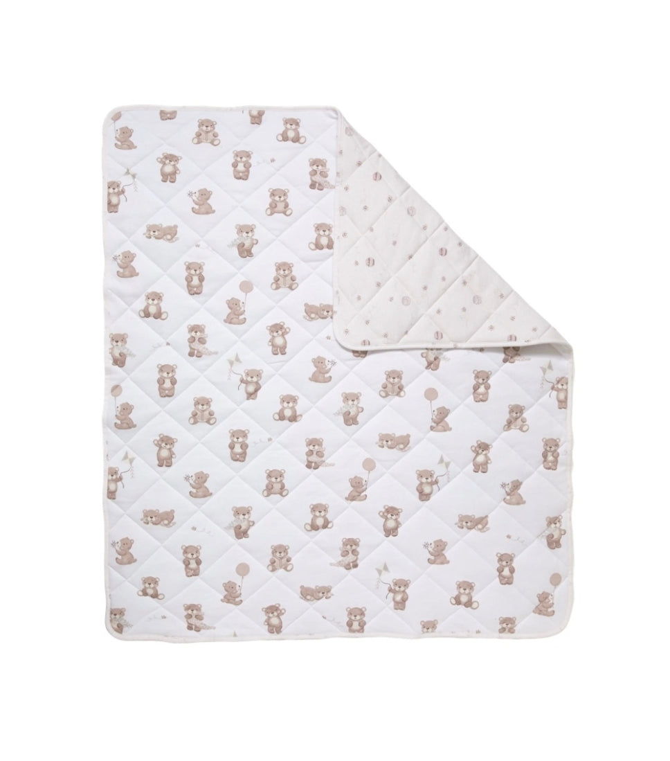 Reversible Jersey Cot Comforter - Cuddly Bear