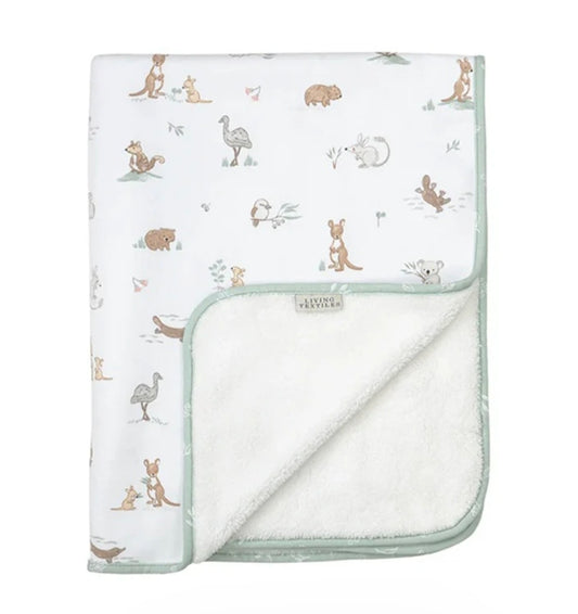 Living Textiles - Organic Sherpa Pram Blanket - Australiana