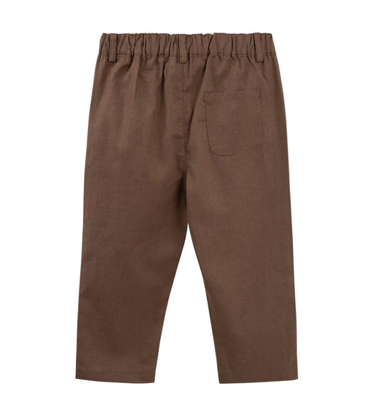 Designer Kidz - Finley Linen Pants - Chocolate