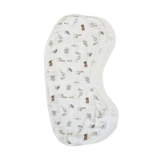 Mini & Me - Burp Bib - Savanna Bebe/White