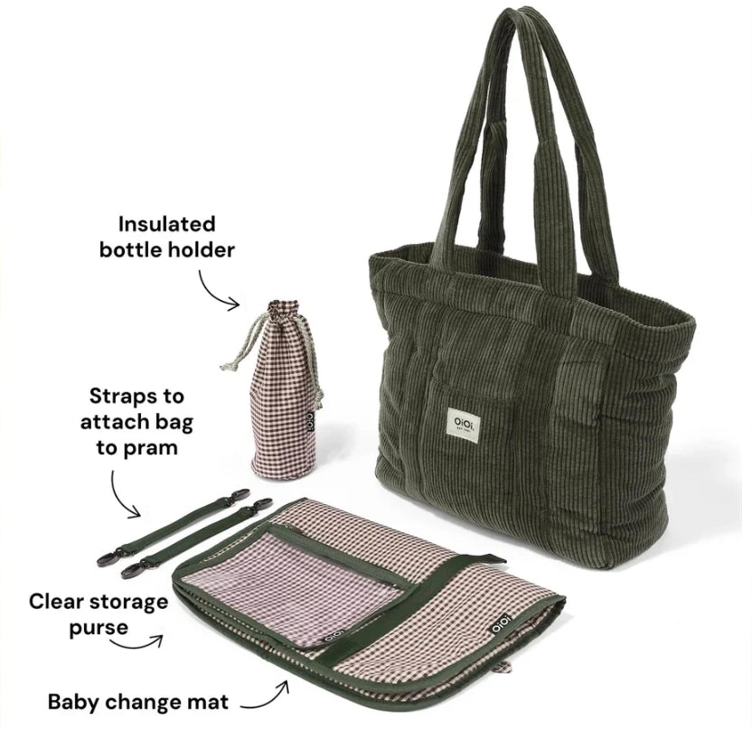 Oioi - Everyday Tote Bag - Corduroy Moss Green