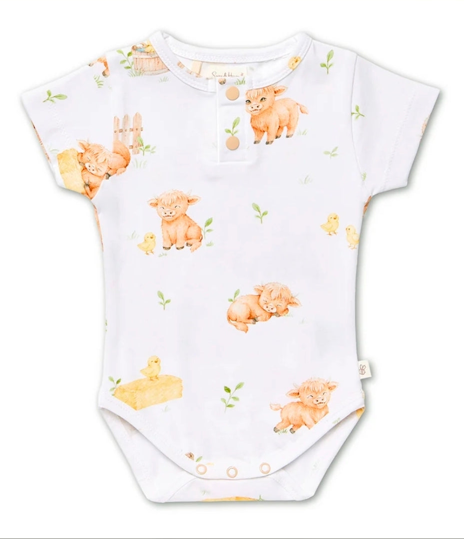 Snuggle Hunny - S/S Bodysuit - Highland Cows