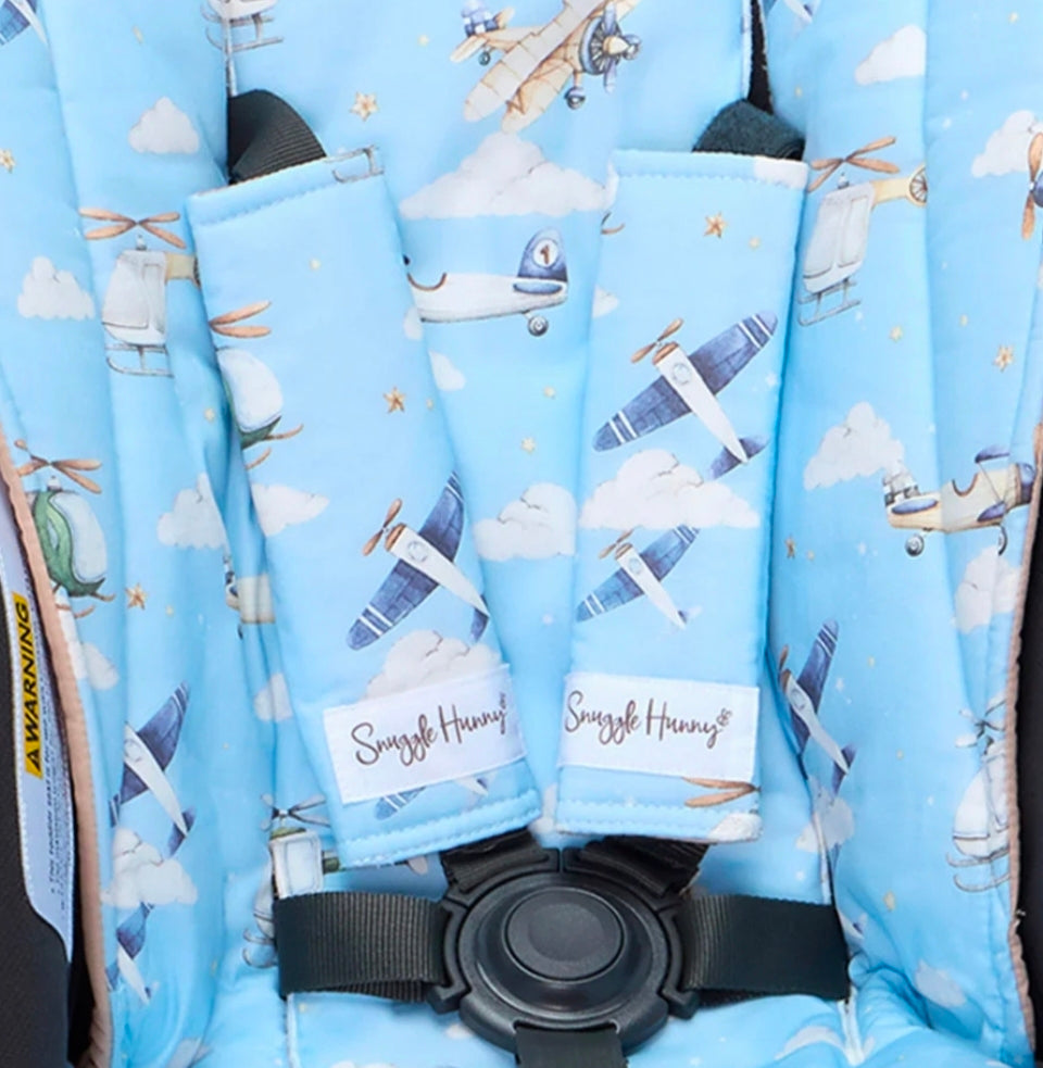 Snuggle Hunny Kids - Universal Reversible Pram Strap Covers - Taking Flight