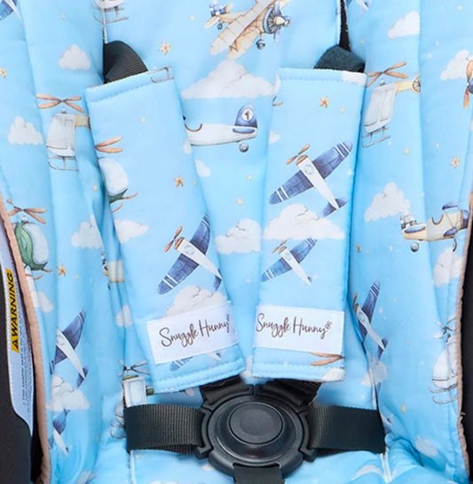 Snuggle Hunny Kids - Universal Reversible Pram Strap Covers - Taking Flight