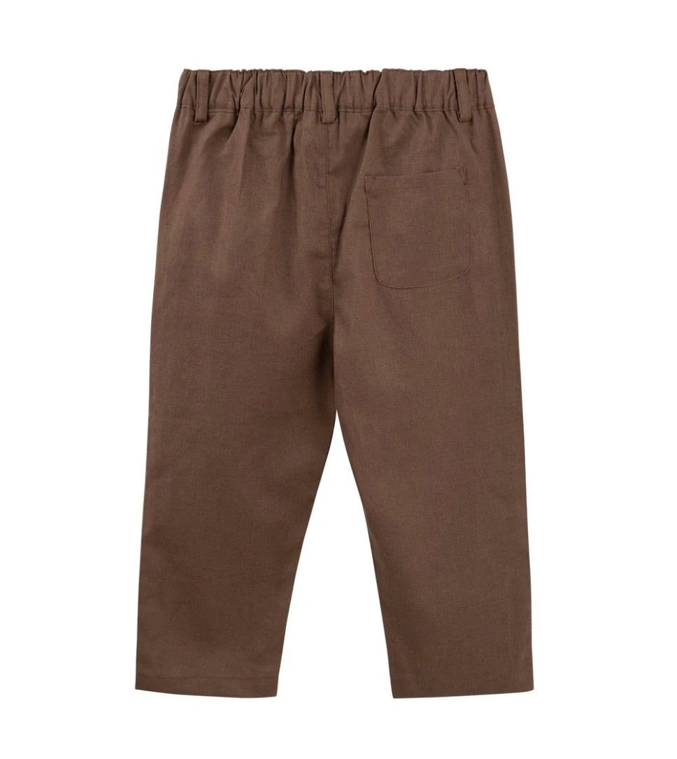 Designer Kidz - Finley Linen Pants - Chocolate