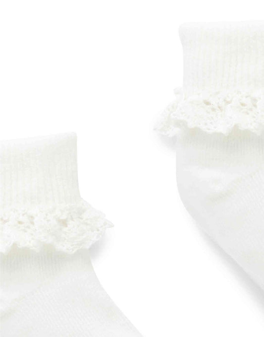 Purebaby - Lace Sock - White