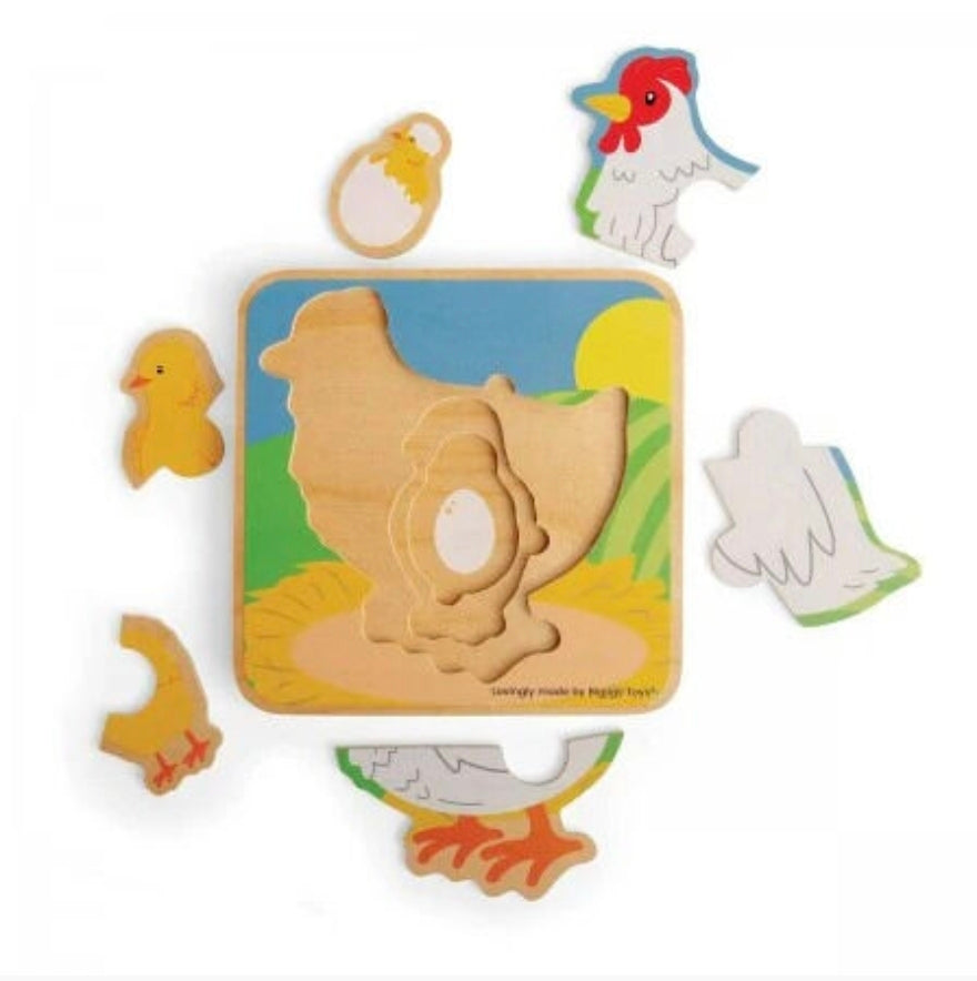 BigJigs - Lifecycle Puzzle - Chicken
