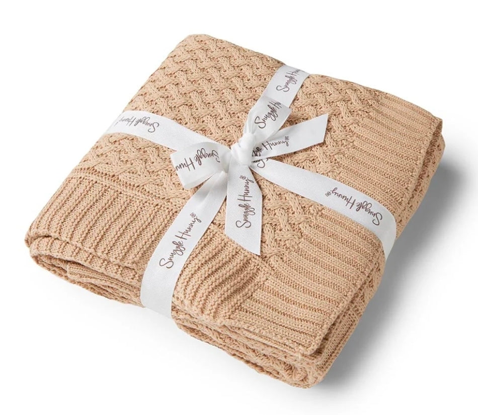 Snuggle Hunny Kids - Organic Diamond Knit Blanket - Hazelnut