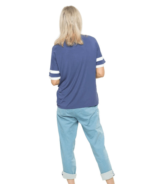 Mama Clothing - Cameron Relaxed Breastfeeding Tee - Navy