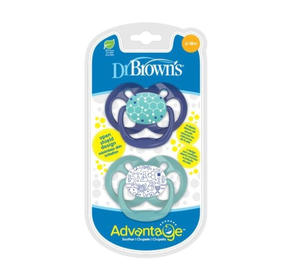 Dr Browns Advantage Pacifier Stage 2 - Blue 2pk