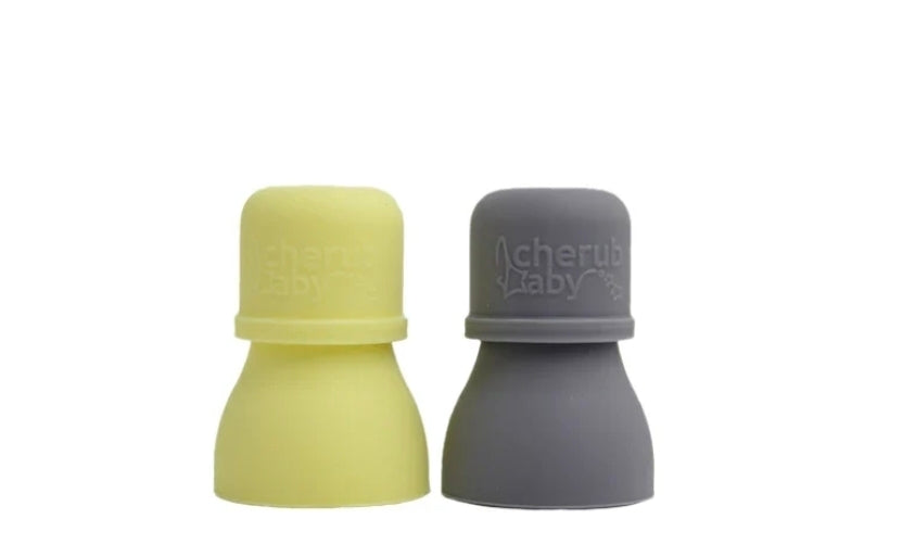 Cherub Baby - Universal Food Pouch Spouts - Yellow/Grey