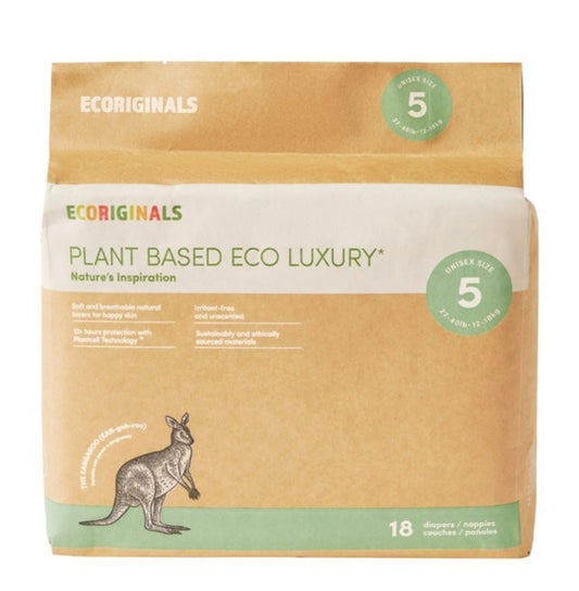 ECORGINALS - Plant Based Eco-Luxury Nappies 18x Unisex Size 5 (12-18kg)