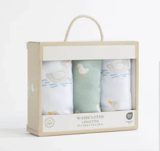 Living Textiles - 3pk Washcloths - Goosey Goosey