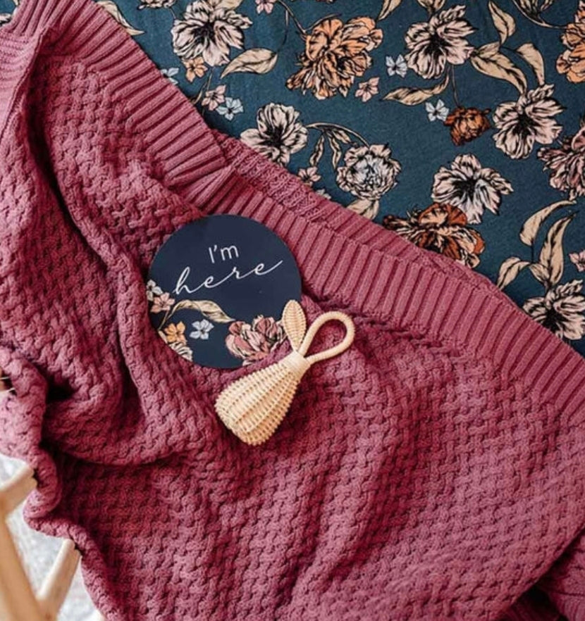 Snuggle Hunny Kids - Organic Diamond Knit Blanket - Mauve