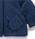 Load image into Gallery viewer, Purebaby- Navy Quilted Dragon Jacket
