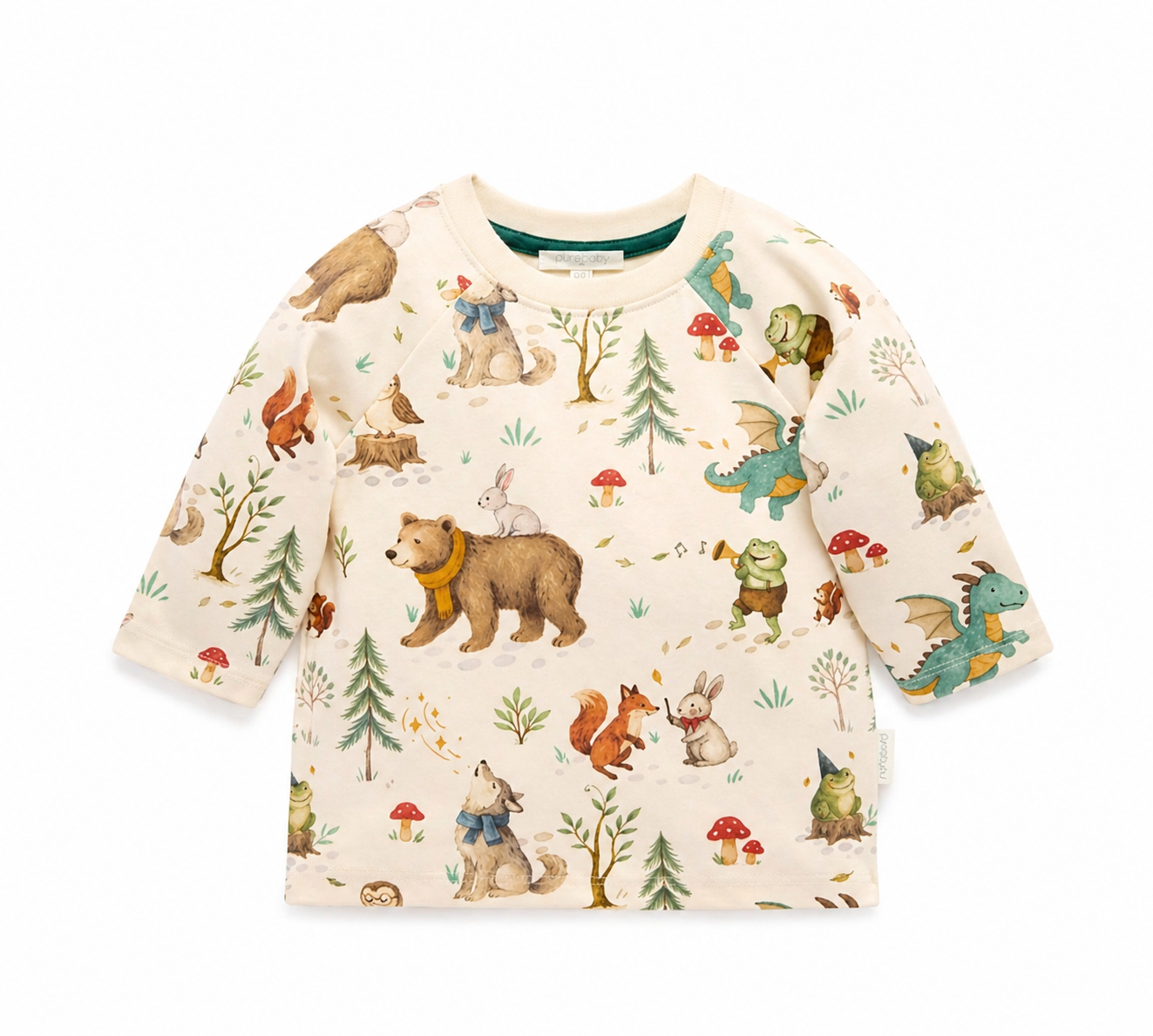 Purebaby - Thick Long Sleeve Tee - Magical Forest Print