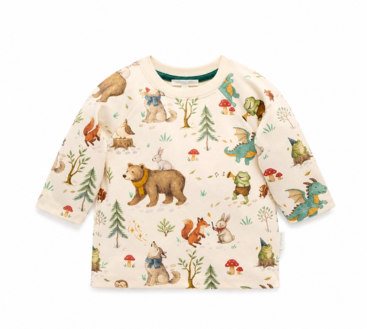 Purebaby - Thick Long Sleeve Tee - Magical Forest Print