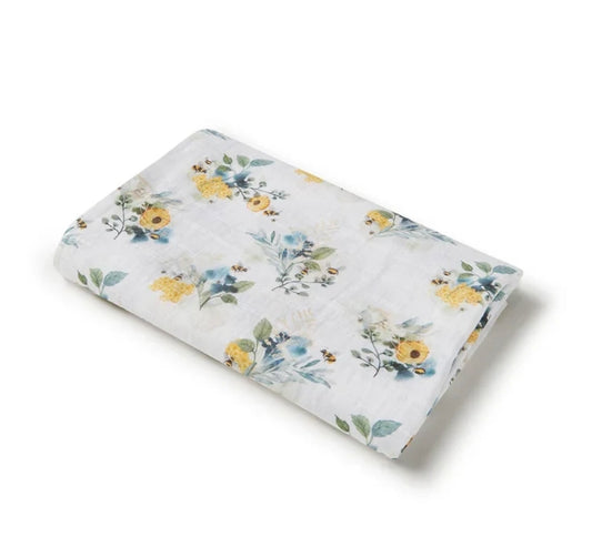 Snuggle Hunny Organic Cotton Muslin Wrap - Garden Bee