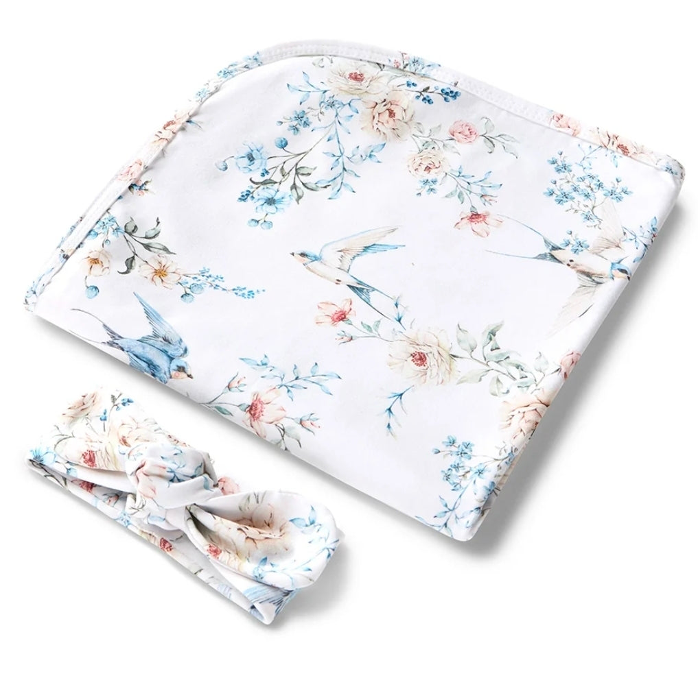 Snuggle Hunny Wrap Set - Sweet Swallows