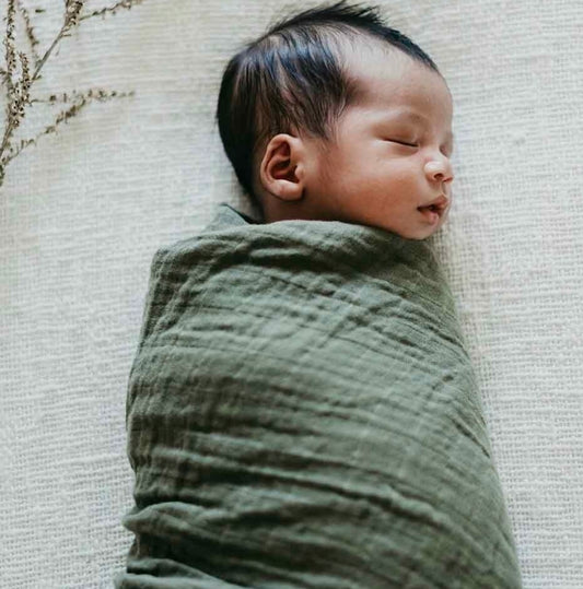 Snuggle Hunny - Organic Muslin Wrap- Dusty Olive