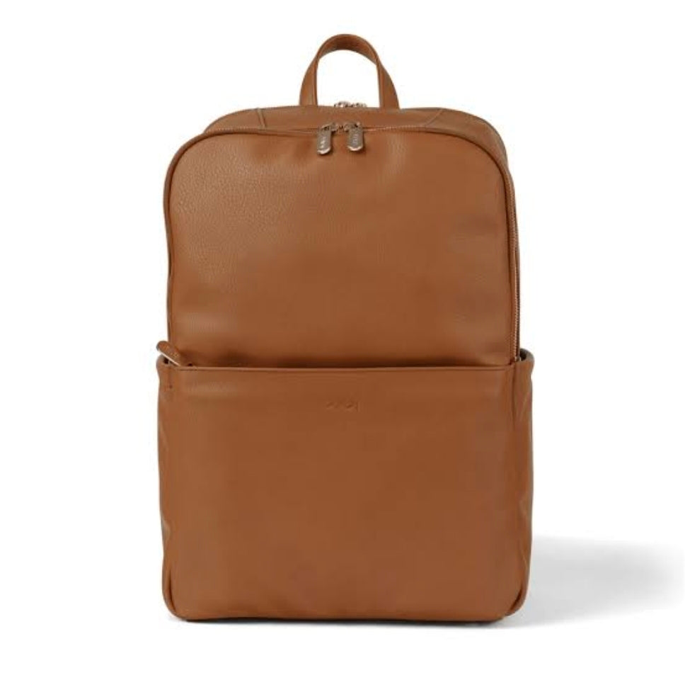 OiOi Faux Leather Multitasker Nappy Backpack - Chestnut