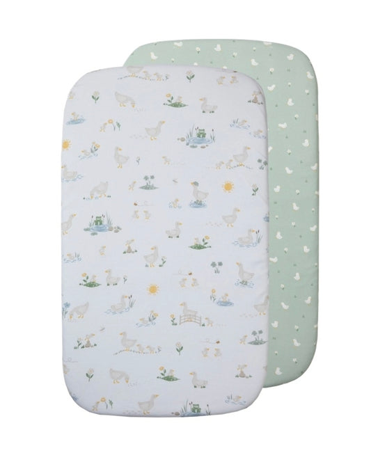 Living Textiles - 2pk Bedside Sleeper Fitted Sheets - Goosey Goose